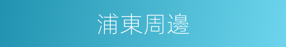 浦東周邊的同義詞