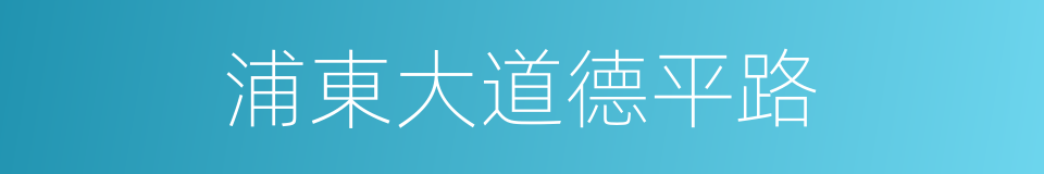 浦東大道德平路的同義詞