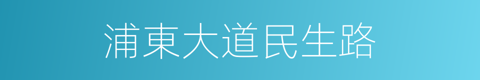 浦東大道民生路的同義詞