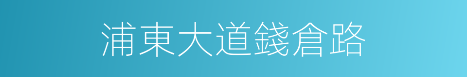 浦東大道錢倉路的同義詞