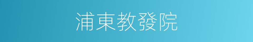 浦東教發院的同義詞