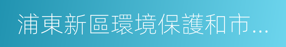 浦東新區環境保護和市容衛生管理局的同義詞