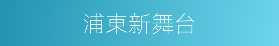 浦東新舞台的同義詞