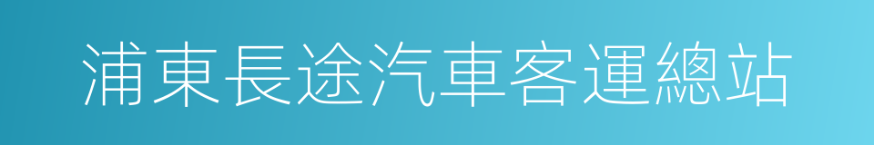 浦東長途汽車客運總站的同義詞