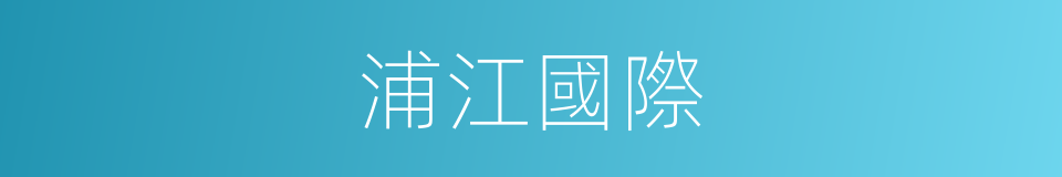 浦江國際的同義詞