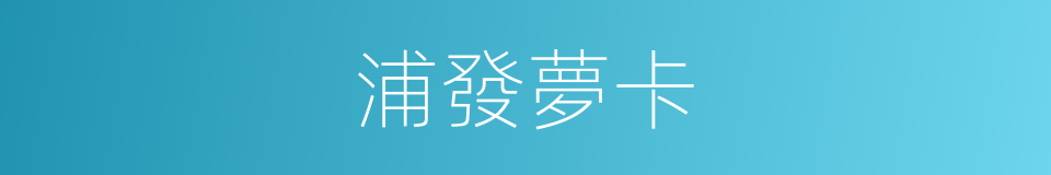 浦發夢卡的同義詞