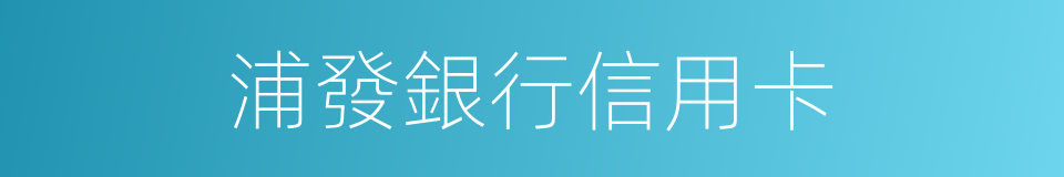 浦發銀行信用卡的同義詞