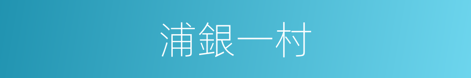 浦銀一村的同義詞