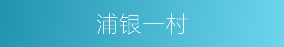 浦银一村的同义词