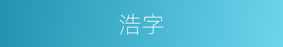 浩字的意思