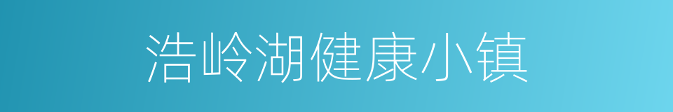 浩岭湖健康小镇的同义词