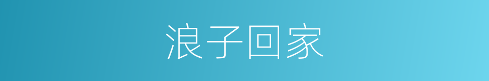 浪子回家的同义词