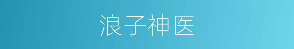 浪子神医的同义词