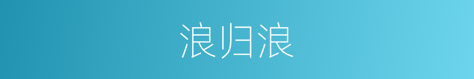 浪归浪的同义词