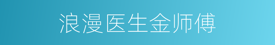 浪漫医生金师傅的同义词