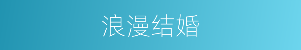 浪漫结婚的同义词