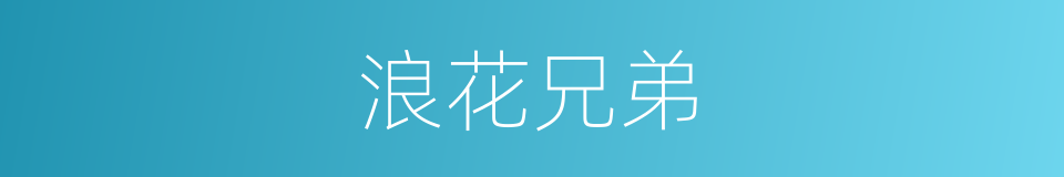 浪花兄弟的同义词