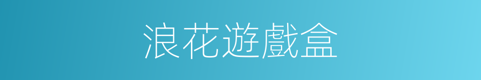 浪花遊戲盒的同義詞