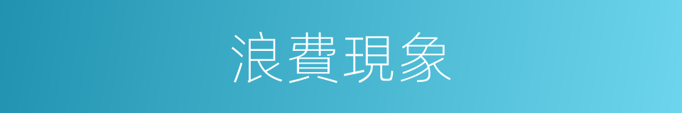 浪費現象的同義詞