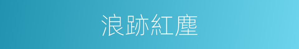 浪跡紅塵的同義詞