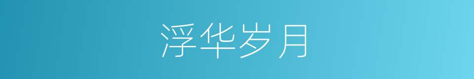 浮华岁月的同义词