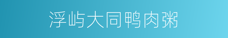 浮屿大同鸭肉粥的同义词