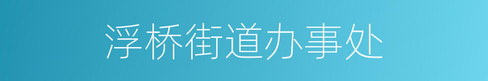 浮桥街道办事处的同义词