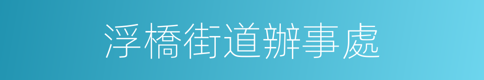 浮橋街道辦事處的同義詞