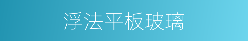 浮法平板玻璃的同义词