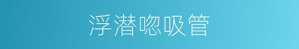浮潜唿吸管的同義詞