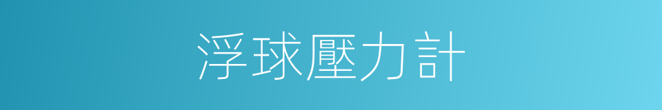 浮球壓力計的同義詞