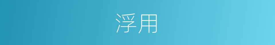 浮用的意思