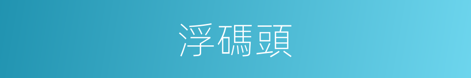 浮碼頭的意思