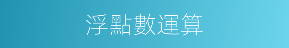 浮點數運算的同義詞