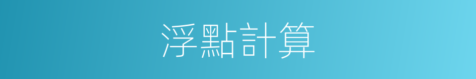 浮點計算的同義詞