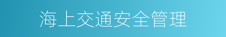 海上交通安全管理的同义词