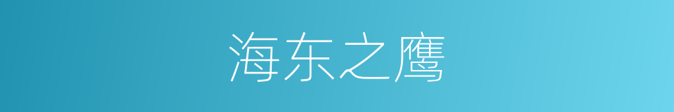 海东之鹰的同义词