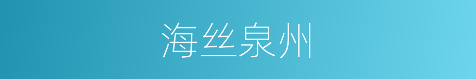 海丝泉州的同义词