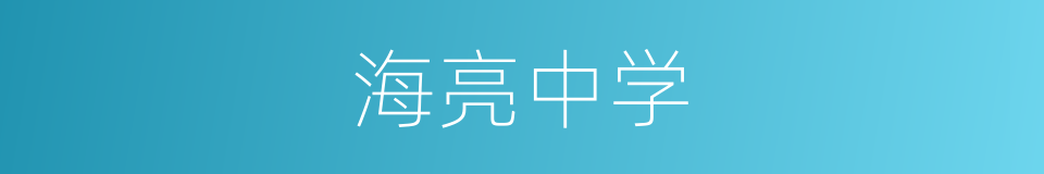 海亮中学的同义词
