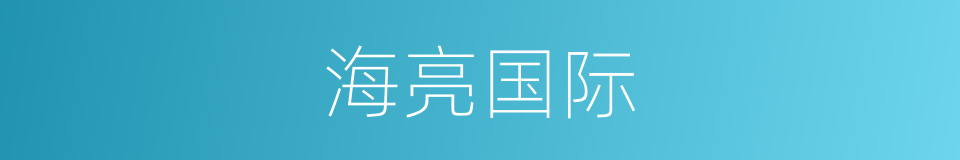 海亮国际的同义词