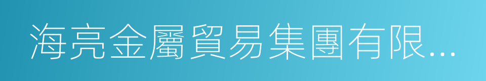 海亮金屬貿易集團有限公司的意思