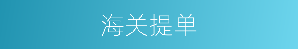 海关提单的同义词