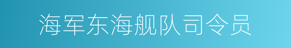 海军东海舰队司令员的同义词