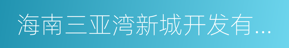 海南三亚湾新城开发有限公司的同义词