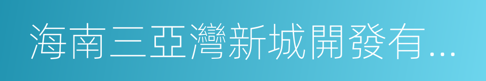 海南三亞灣新城開發有限公司的同義詞