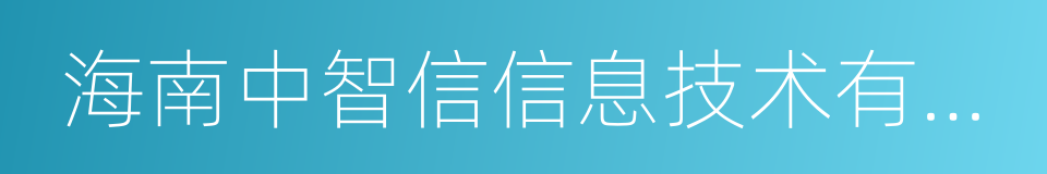 海南中智信信息技术有限公司的同义词