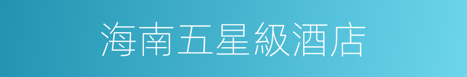 海南五星級酒店的同義詞