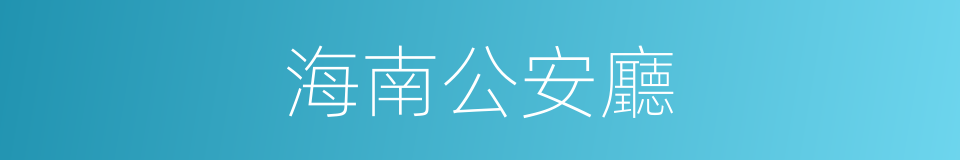 海南公安廳的同義詞