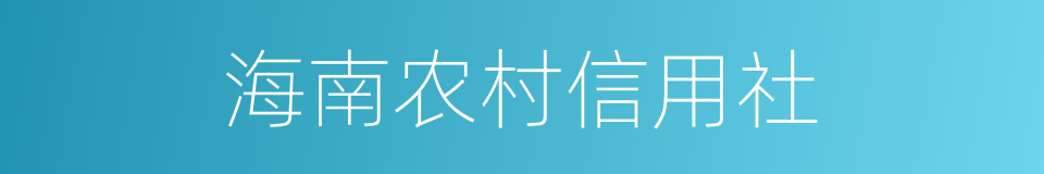 海南农村信用社的同义词