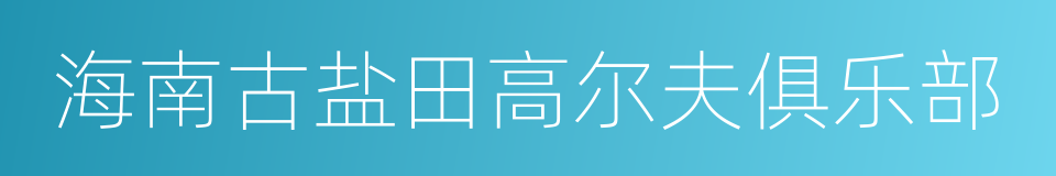 海南古盐田高尔夫俱乐部的同义词